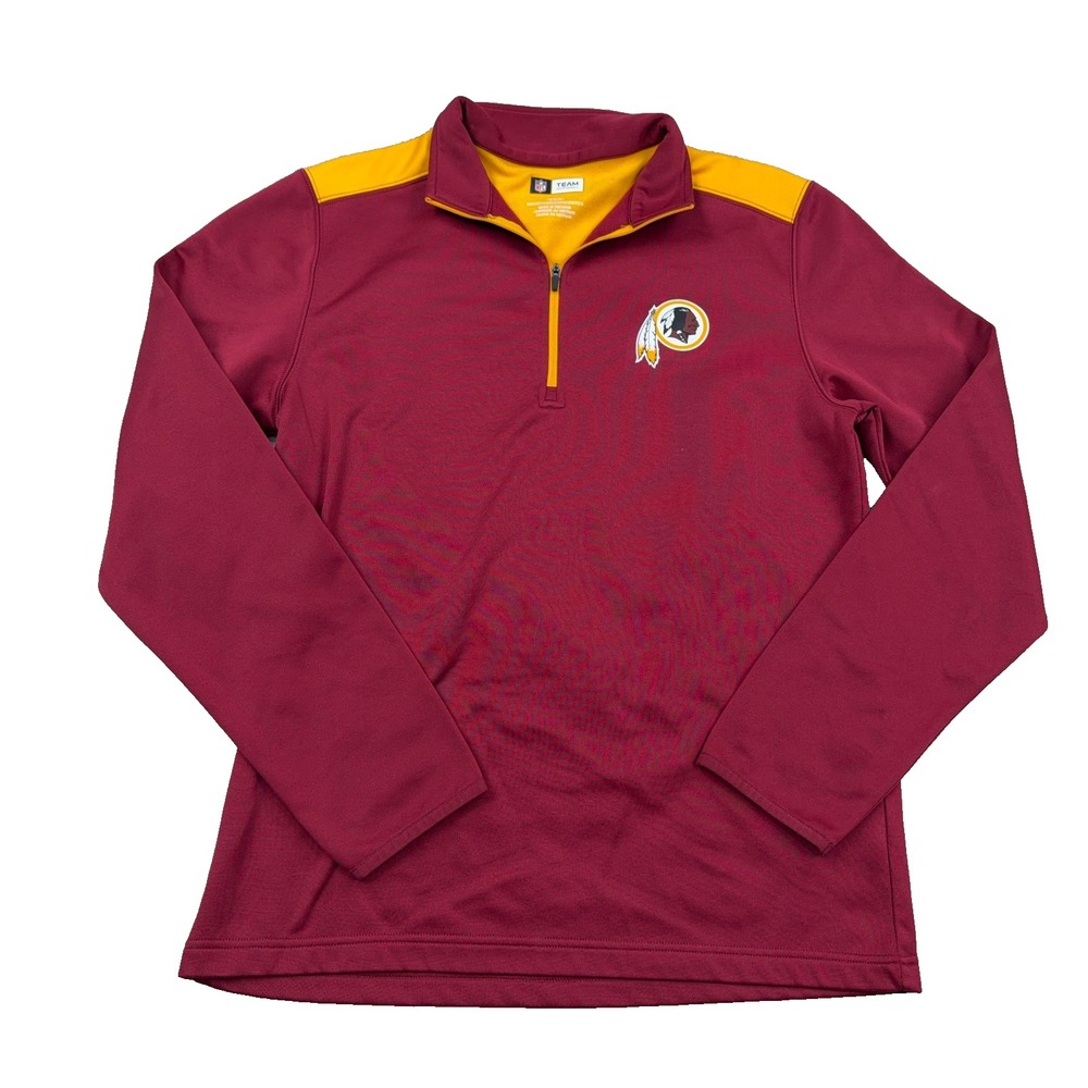 Washington Redskins Sweater Men Medium Pullover 1/4 Zip Sweatshirt Maroon NFL